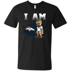 Nfl Denver Broncos I Am Groot T-shirt Men V-Neck T-Shirt Men V-Neck T-Shirt - parenttees