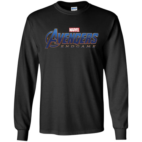 Marvel Avengers Endgame Movie Logo Graphic Men Long Sleeve Shirt Black / S Men Long Sleeve Shirt - parenttees