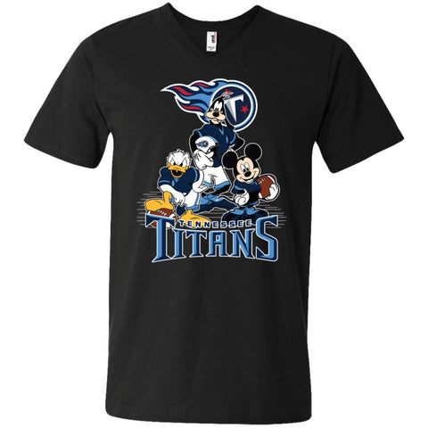 Mickey Mouse Tennessee Titans American Football Nfl Sports Shirt Men V-Neck T-Shirt Black / S Men V-Neck T-Shirt - parenttees