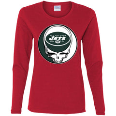 New York Jets Grateful Dead Steal Your Face Football Nfl Shirts Women Long Sleeve Shirt Women Long Sleeve Shirt - parenttees