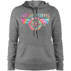 Captain Marvel Logo Banner Tie Dye Colors Women Hooded Sweatshirt Women Hooded Sweatshirt - parenttees