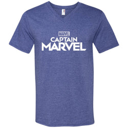 Marvel Captain Marvel Movie Logo White Men V-Neck T-Shirt