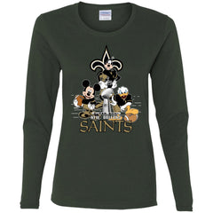 Nfl – New Orleans Saints Donald Duck Goofy Mickey Mouse Super Bowl 2019 Football Women Long Sleeve Shirt Women Long Sleeve Shirt - parenttees