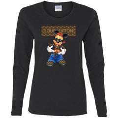 Louis Vuitton Mickey Mouse Cartoon T-shirt Women Long Sleeve Shirt Women Long Sleeve Shirt - parenttees