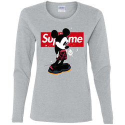 Supreme Mickey Babe Cute Love T-shirt Women Long Sleeve Shirt