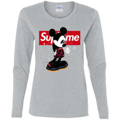 Supreme Mickey Babe Cute Love T-shirt Women Long Sleeve Shirt Women Long Sleeve Shirt - parenttees