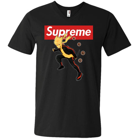 Supreme Naruto T-shirt Men V-Neck T-Shirt Black / S Men V-Neck T-Shirt - parenttees