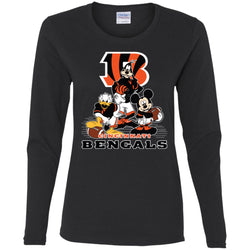 Mickey Mouse Cincinnati Bengals American Football Nfl Sports Shirt Women Long Sleeve Shirt