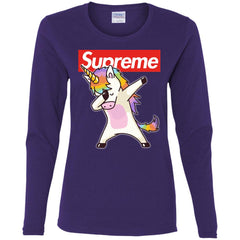 Supreme Unicorn T-shirt Dance Dabbing Unicorn Women Long Sleeve Shirt Women Long Sleeve Shirt - parenttees