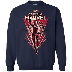 Marvel Captain Marvel Retro Style Flight Crewneck Pullover Sweatshirt Crewneck Pullover Sweatshirt - parenttees