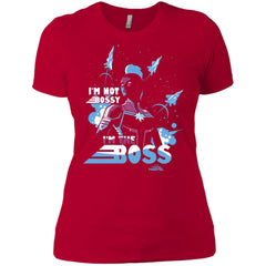 Captain Marvel I'm The Boss Space Blue Red Women Cotton T-Shirt Women Cotton T-Shirt - parenttees