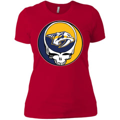 Nashville Predators Grateful Dead Steal Your Face Hockey Nhl Shirts Women Cotton T-Shirt Women Cotton T-Shirt - parenttees