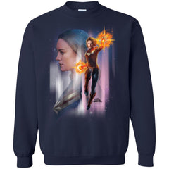 Captain Marvel Flying Space Portrait Crewneck Pullover Sweatshirt Crewneck Pullover Sweatshirt - parenttees