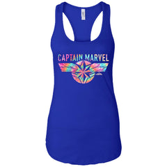 Captain Marvel Logo Banner Tie Dye Colors Women Tank Top Women Tank Top - parenttees