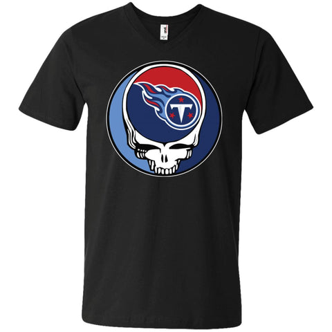 Tennessee Titans Grateful Dead Steal Your Face Football Nfl Shirts Men V-Neck T-Shirt Black / S Men V-Neck T-Shirt - parenttees