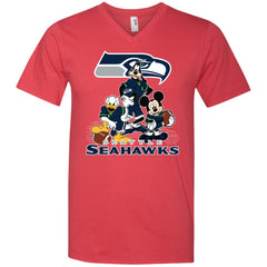 Mickey Mouse Seattle Seahawks American Football Nfl Sports Shirt Men V-Neck T-Shirt Men V-Neck T-Shirt - parenttees