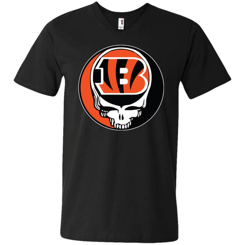 Cincinnati Bengals Grateful Dead Steal Your Face Football Nfl Shirts Men V-Neck T-Shirt Black / S Men V-Neck T-Shirt - parenttees