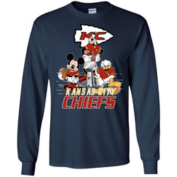 Nfl – Kansas City Chiefs Donald Duck Goofy Mickey Mouse Super Bowl 2019 Football Men Long Sleeve Shirt