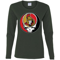 Ottawa Senators Grateful Dead Steal Your Face Hockey Nhl Shirts Women Long Sleeve Shirt