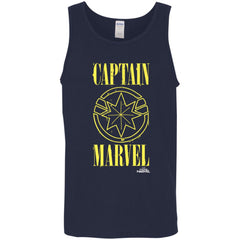 Captain Marvel Yellow Paint Drip Logo Men Cotton Tank Men Cotton Tank - parenttees