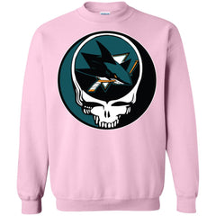 San Jose Sharks Grateful Dead Steal Your Face Hockey Nhl Shirts Crewneck Pullover Sweatshirt Crewneck Pullover Sweatshirt - parenttees