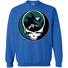 San Jose Sharks Grateful Dead Steal Your Face Hockey Nhl Shirts Crewneck Pullover Sweatshirt Crewneck Pullover Sweatshirt - parenttees