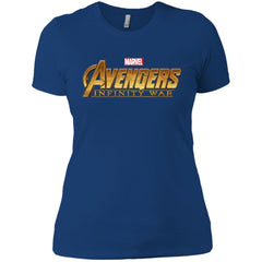 Marvel Avengers Infinity War Golden Logo Women Cotton T-Shirt Women Cotton T-Shirt - parenttees