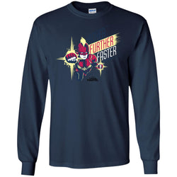 Captain Marvel Higher Further Faster Drawn Men Long Sleeve Shirt