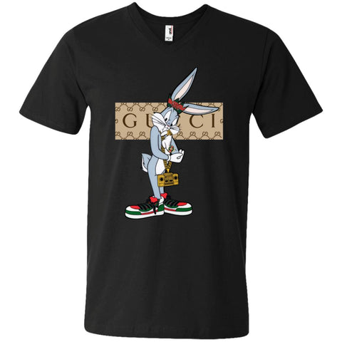 Best Gucci Rabbit T-shirt Men V-Neck T-Shirt Black / S Men V-Neck T-Shirt - parenttees