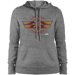 Captain Marvel Color Fade Circle Logo Badge Women Hooded Sweatshirt Women Hooded Sweatshirt - parenttees