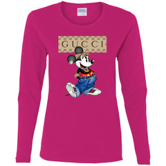 Gucci Mickey Mouse Trending T-Shirt Women Long Sleeve Shirt T-Shirts - parenttees