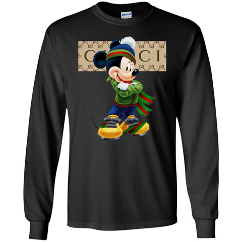 Gucci Trending Mickey T-shirt Men Long Sleeve Shirt Black / S Men Long Sleeve Shirt - parenttees