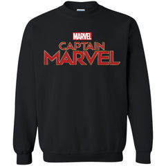 Marvel Captain Marvel Movie Logo Red Crewneck Pullover Sweatshirt Crewneck Pullover Sweatshirt - parenttees