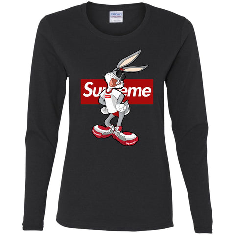 Supreme Rabbit T Shirt Women Long Sleeve Shirt Black / S Women Long Sleeve Shirt - parenttees