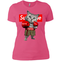 Supreme Boxing Cat Best Funny T-shirt Women Cotton T-Shirt Women Cotton T-Shirt - parenttees