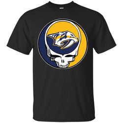 Nashville Predators Grateful Dead Steal Your Face Hockey Nhl Shirts Men Cotton T-Shirt