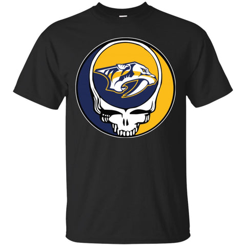 Nashville Predators Grateful Dead Steal Your Face Hockey Nhl Shirts Men Cotton T-Shirt Black / S Men Cotton T-Shirt - parenttees