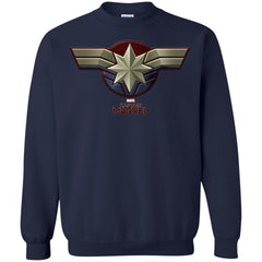 Marvel Captain Marvel Movie Chest Symbol Crewneck Pullover Sweatshirt Crewneck Pullover Sweatshirt - parenttees