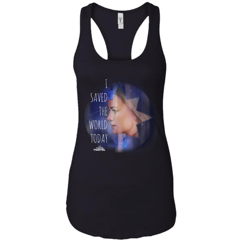 Captain Marvel Saved The World Portrait Women Tank Top Black / X-Small Women Tank Top - parenttees