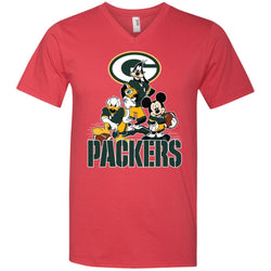 Mickey Mouse Green Bay Packer American Football Nfl Sports Shirt Men V-Neck T-Shirt