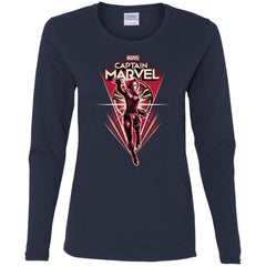 Marvel Captain Marvel Retro Style Flight Women Long Sleeve Shirt Women Long Sleeve Shirt - parenttees