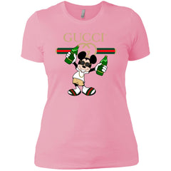 Gucci Mickey Mouse Drink Beer T-shirt Women Cotton T-Shirt Women Cotton T-Shirt - parenttees