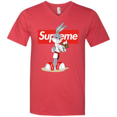 Supreme Rabbit Smoking T-shirt Men V-Neck T-Shirt Men V-Neck T-Shirt - parenttees