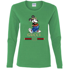 Gucci T-shirt Mouse Mickey Cartoon T-shirt Women Long Sleeve Shirt Women Long Sleeve Shirt - parenttees