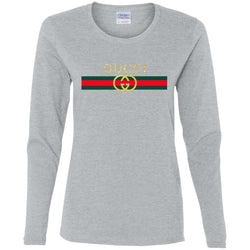 Gucci Logo Vintage Inspired Trend Women Long Sleeve Shirt