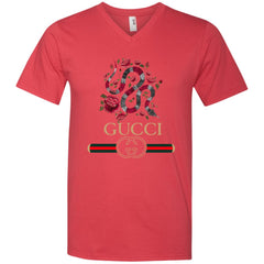 Gucci Logo Snake T-shirt Men V-Neck T-Shirt Men V-Neck T-Shirt - parenttees