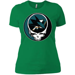 San Jose Sharks Grateful Dead Steal Your Face Hockey Nhl Shirts Women Cotton T-Shirt Women Cotton T-Shirt - parenttees