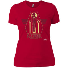 Captain Marvel Red Yellow Flight Powers Women Cotton T-Shirt Women Cotton T-Shirt - parenttees