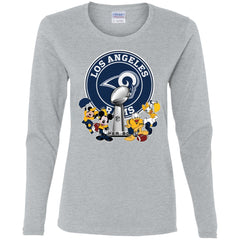 Los Angeles Rams Super Bowl 2019 Mickey Minnie Mouse Donald Daisy Duck Football Nfl Women Long Sleeve Shirt Women Long Sleeve Shirt - parenttees