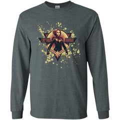 Captain Marvel Cracked Paint Splatter Logo Men Long Sleeve Shirt Men Long Sleeve Shirt - parenttees